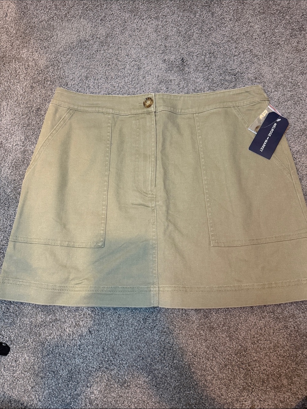 Melrose and Market Light Olive Utility Mini Skirt